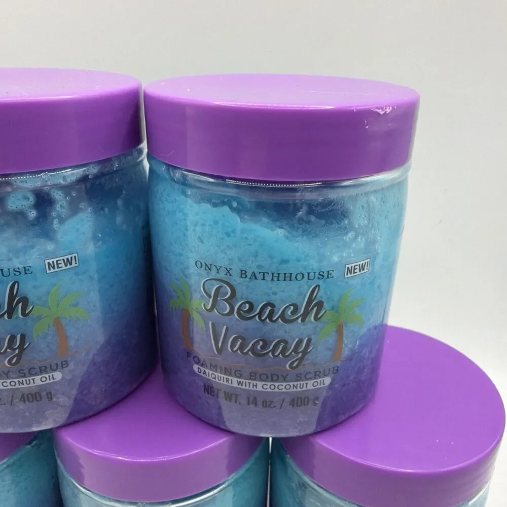 5 Onyx Bathhouse Beach Vacay Foaming Body Scrub w/ Coconut Oil 14 oz Jars - Picture 3 of 8